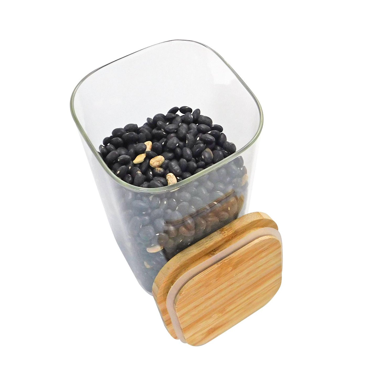 Recipiente con tapa hermética de bambú 1.4 L