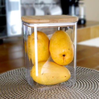 Recipiente con tapa hermética de bambú 1.5 L