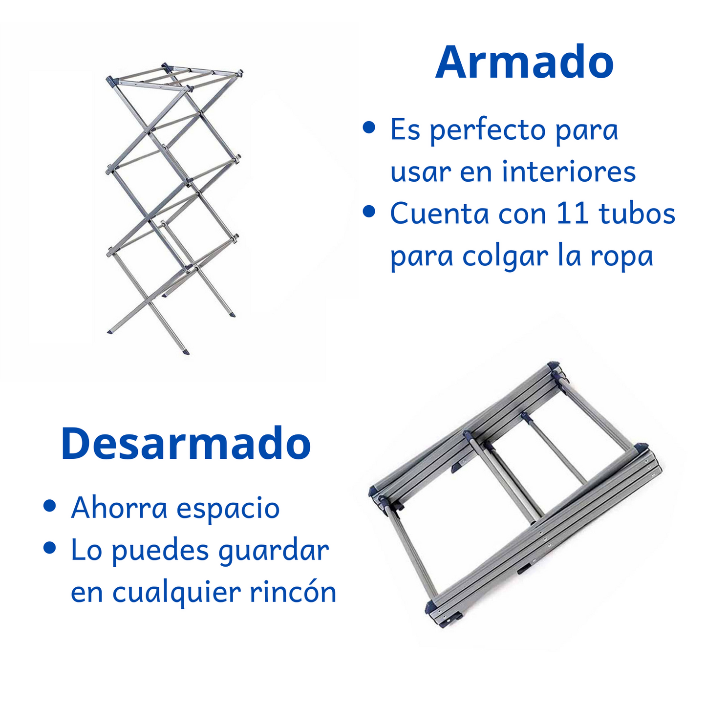 Tendedero expandible plegable ahorra espacio