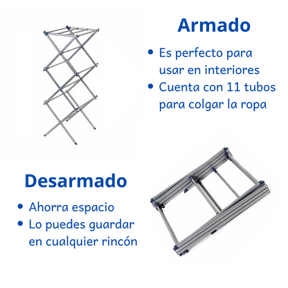 Tendedero expandible plegable ahorra espacio
