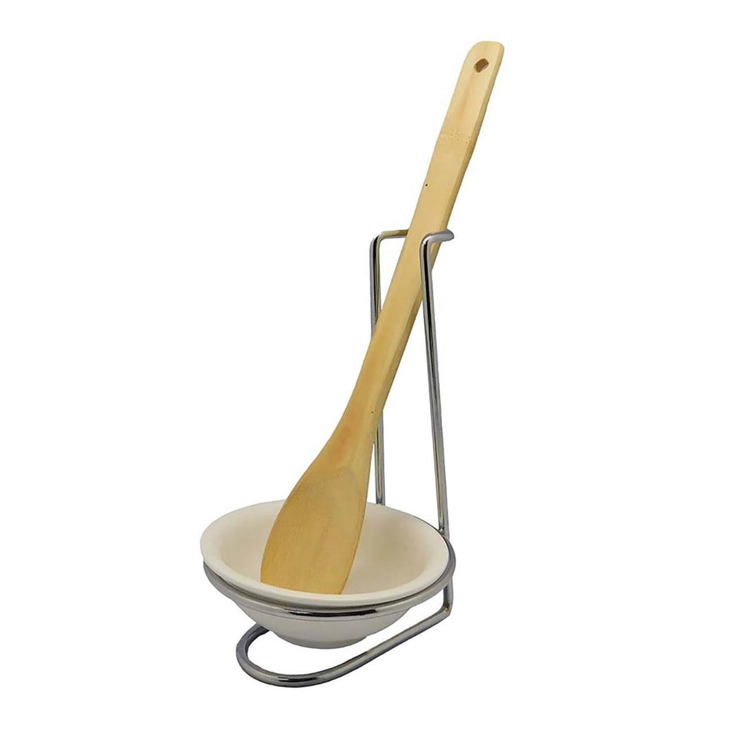 Soporte de metal con base de cerámica porta utensilios