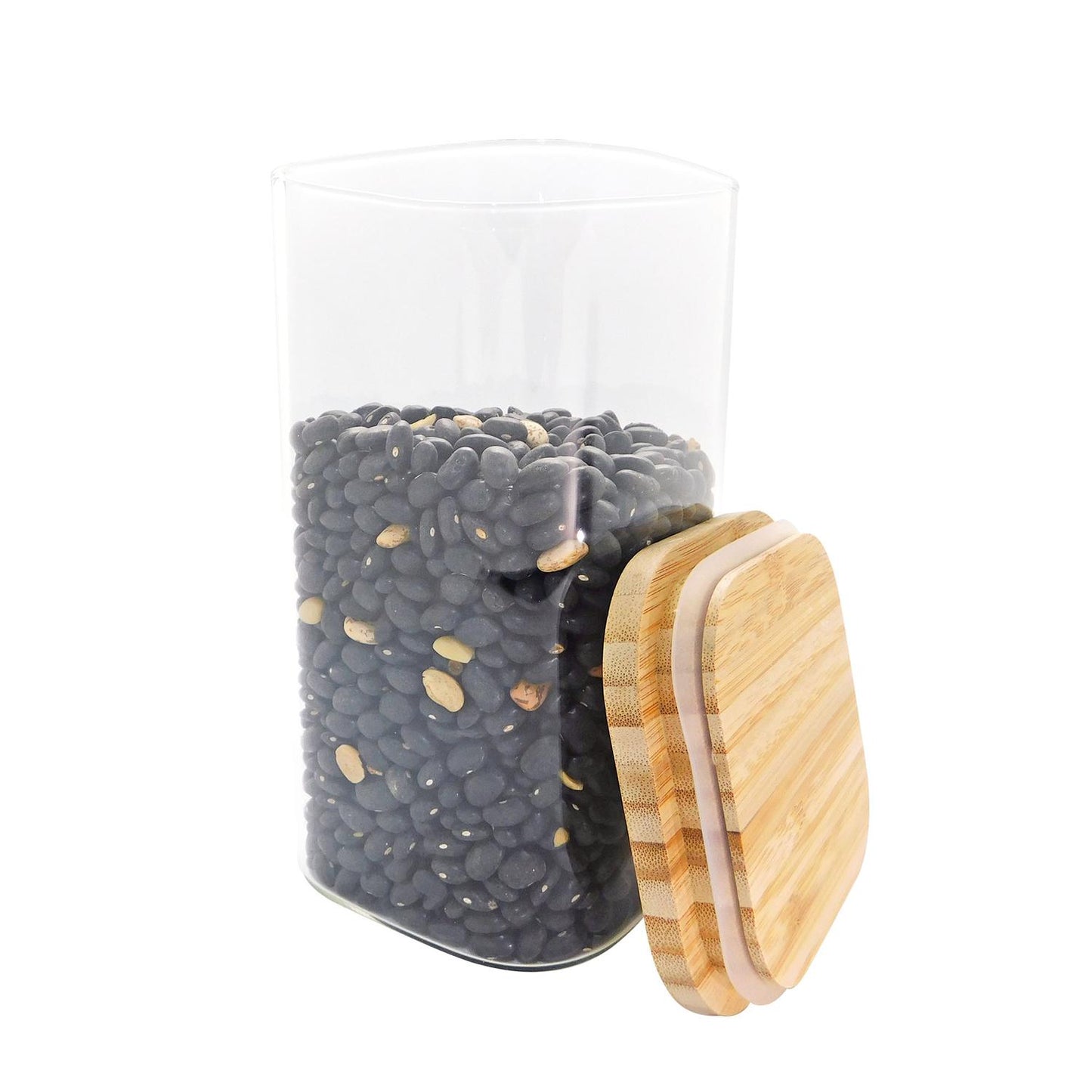 Recipiente con tapa hermética de bambú 1.4 L