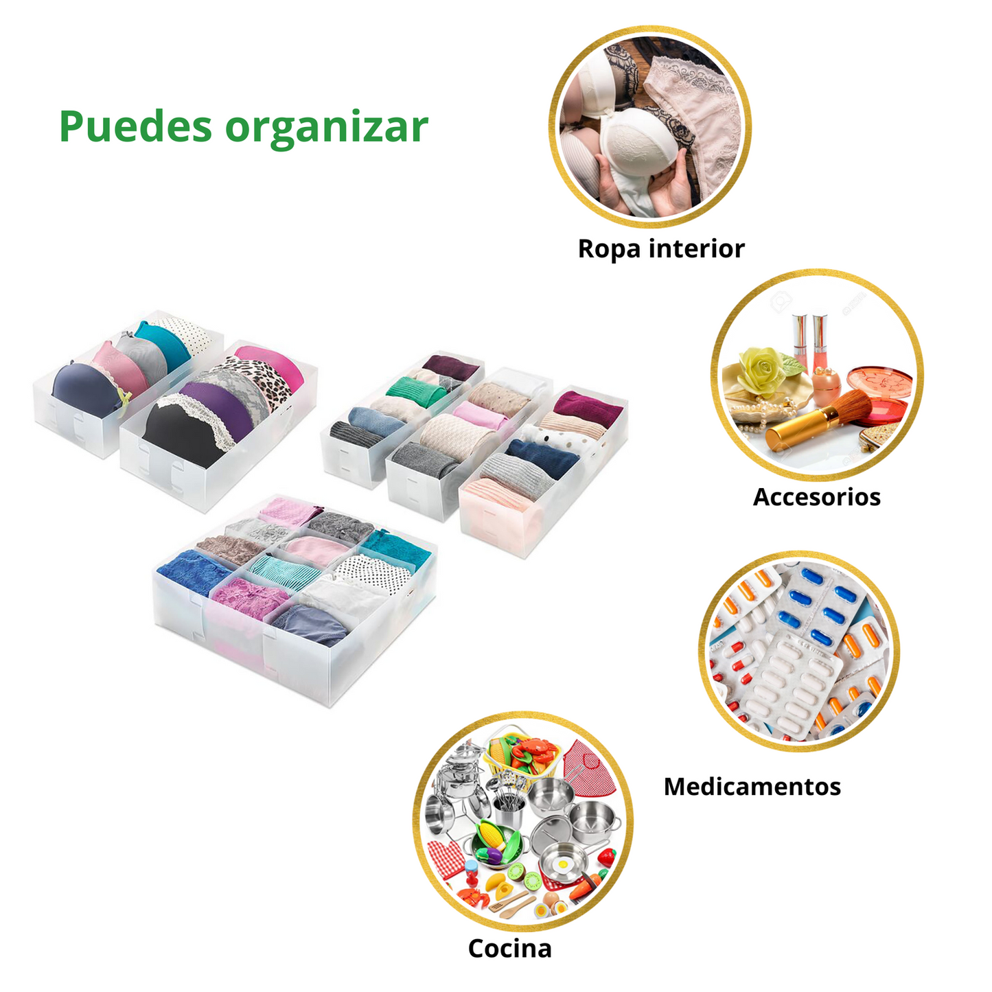 Kit organizador de ropa interior 6 piezas