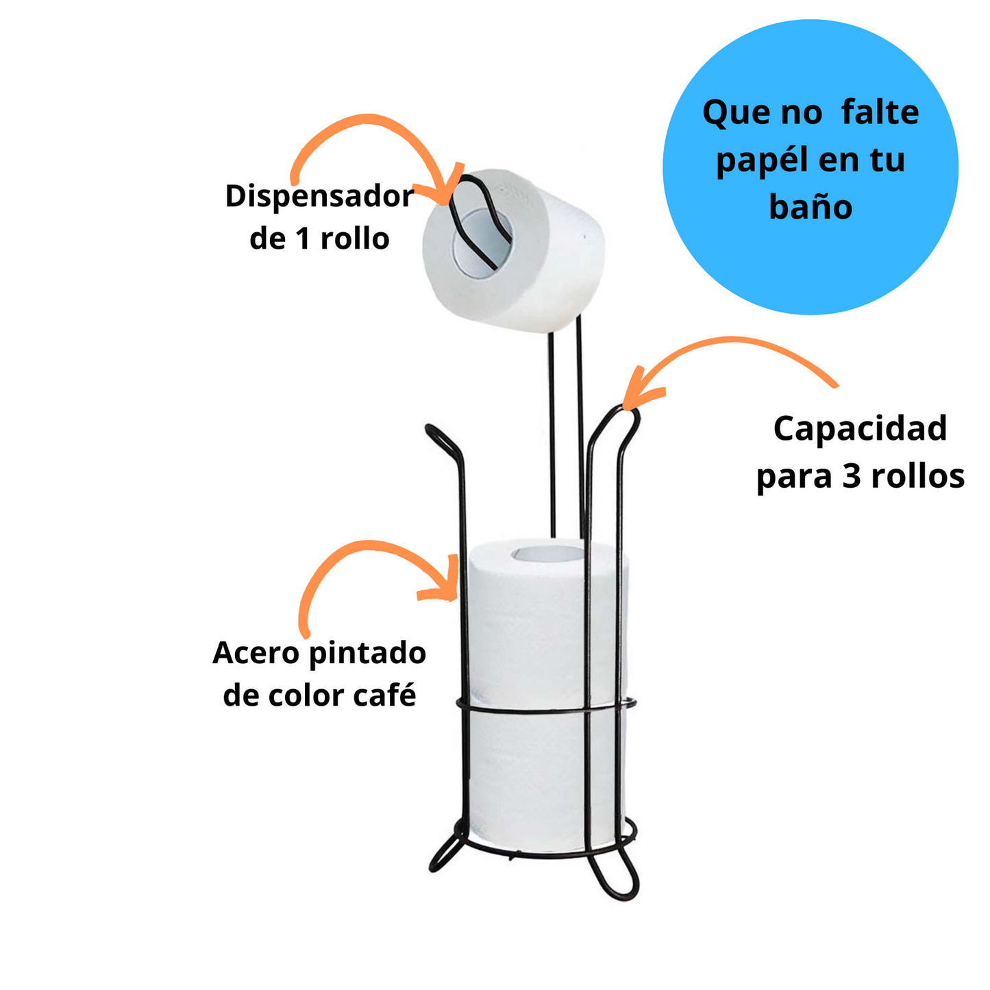 Porta Rollos de Baño con Dispensador