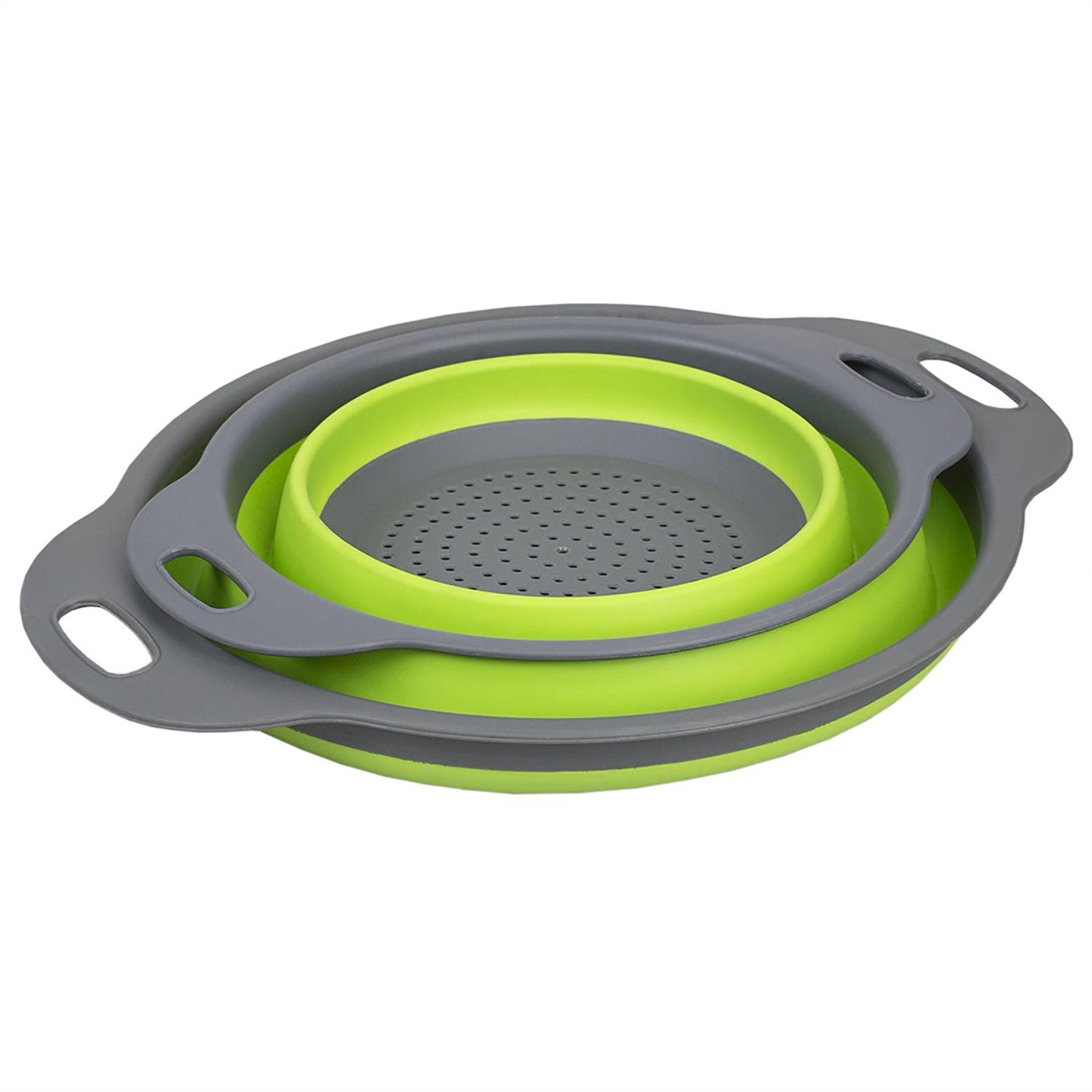 Juego de 2 coladores de silicón plegables