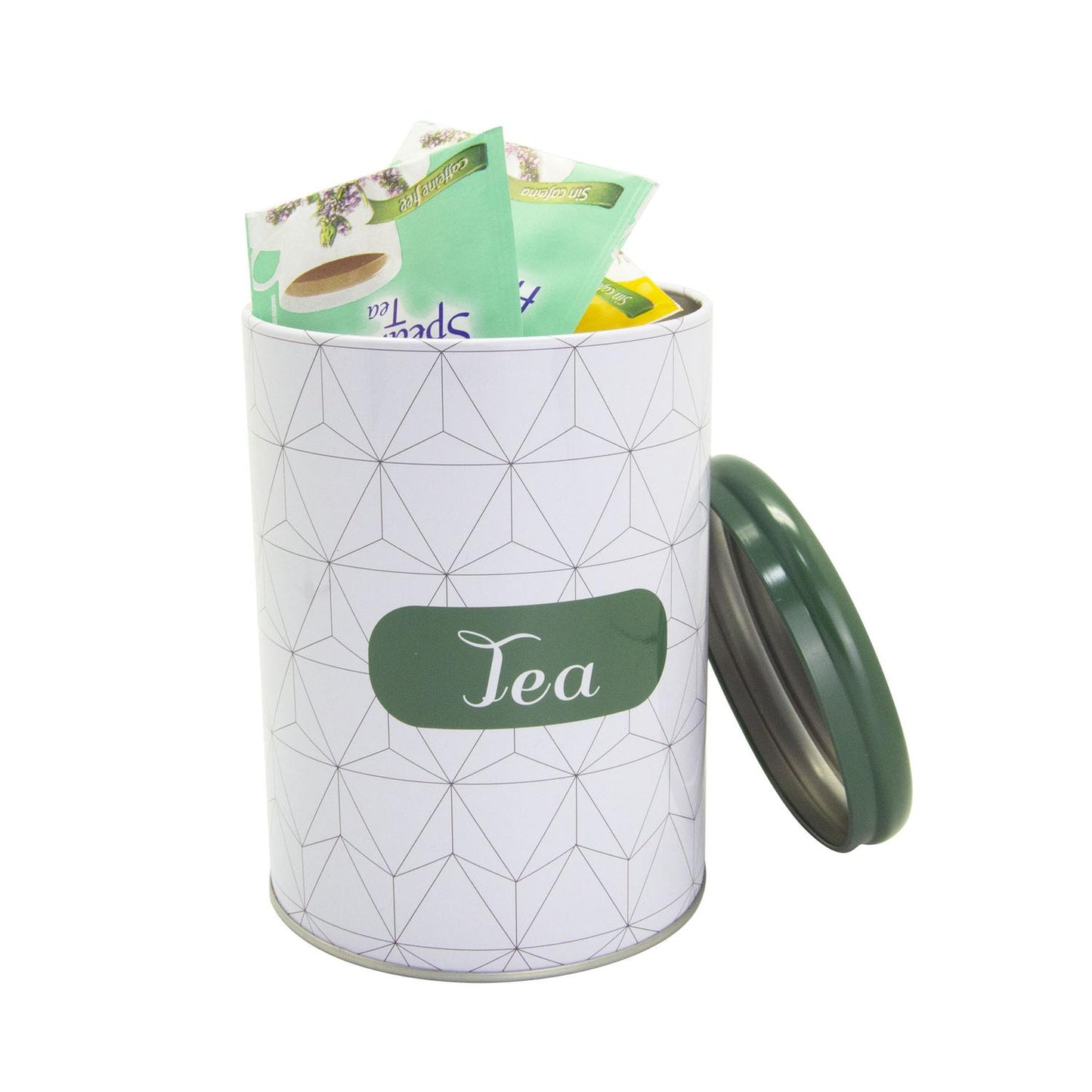Recipiente de lata con tapa redondo "Tea"