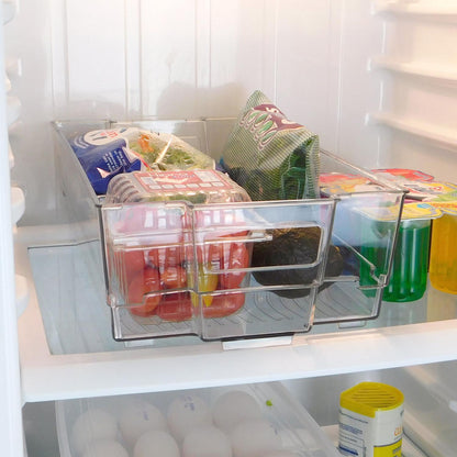 Caja rectangular organizadora transparente con agarraderas