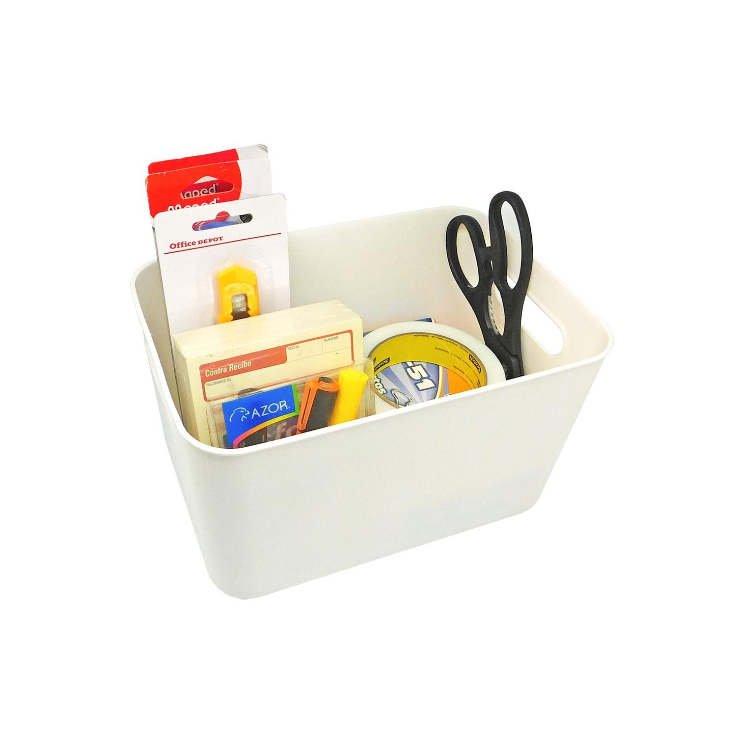 Caja chica con agarraderas y tapa transparente 25 x 15 x 18 cm