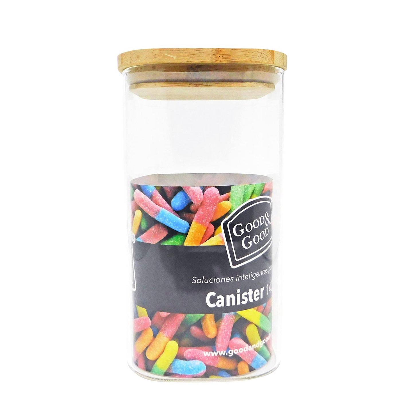 Recipiente con tapa hermética de bambú 1.4 L