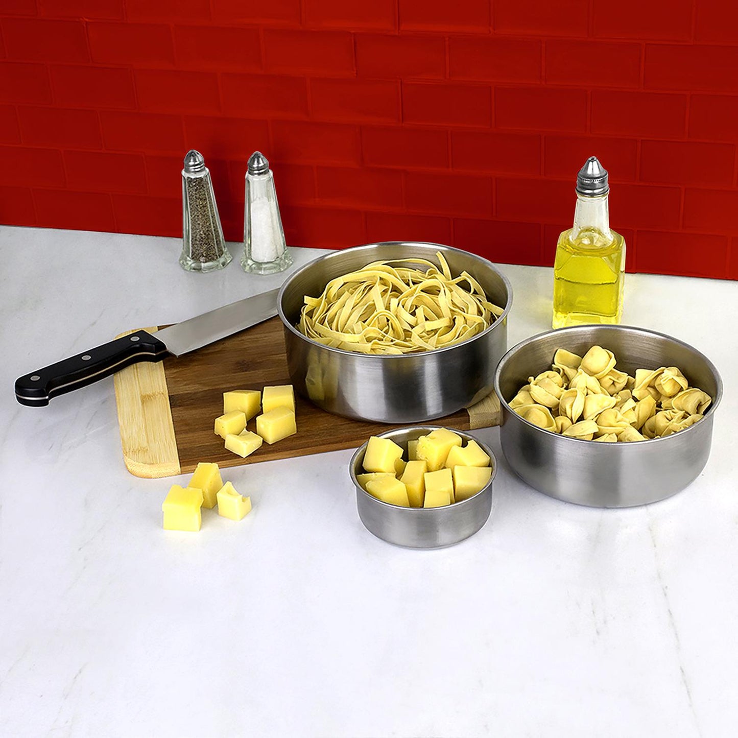Set 5 recipientes de acero Inoxidable con tapa