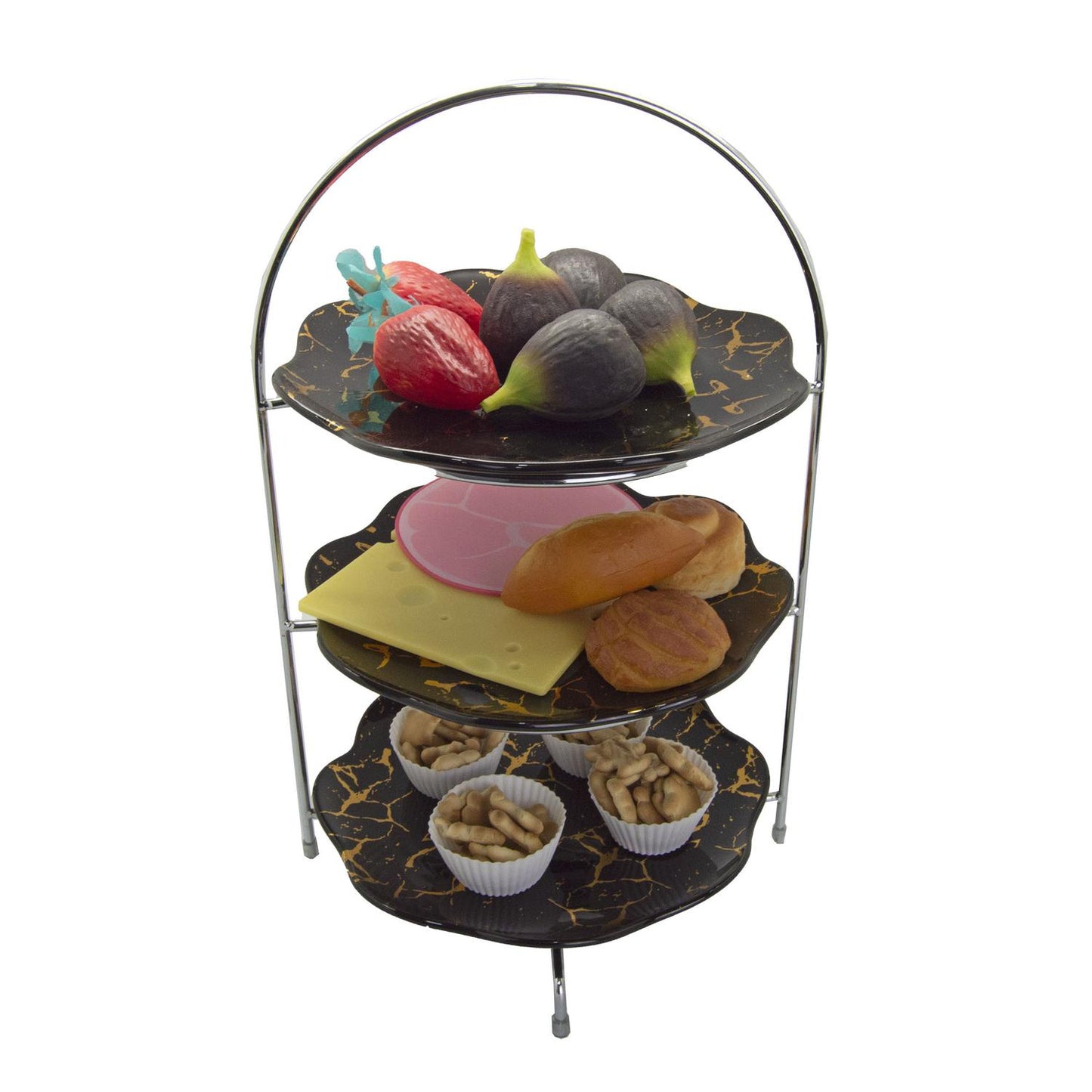 Soporte para postres o frutas 3 niveles