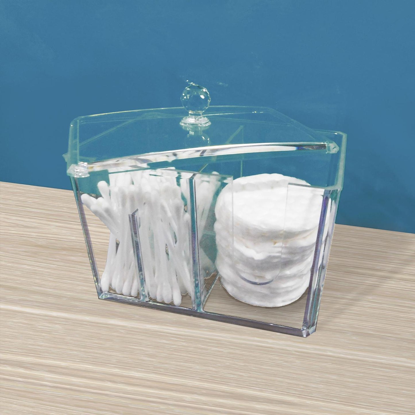 Caja de acrílico con tapa 4 divisiones