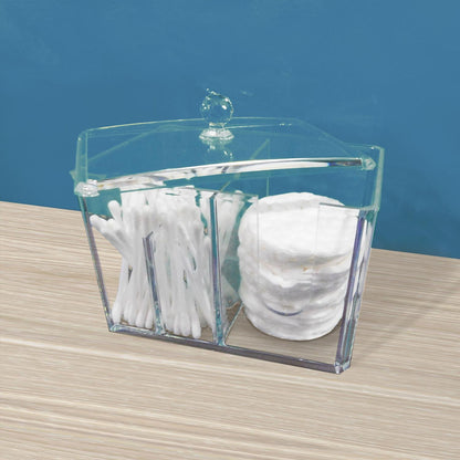 Caja de acrílico con tapa 4 divisiones