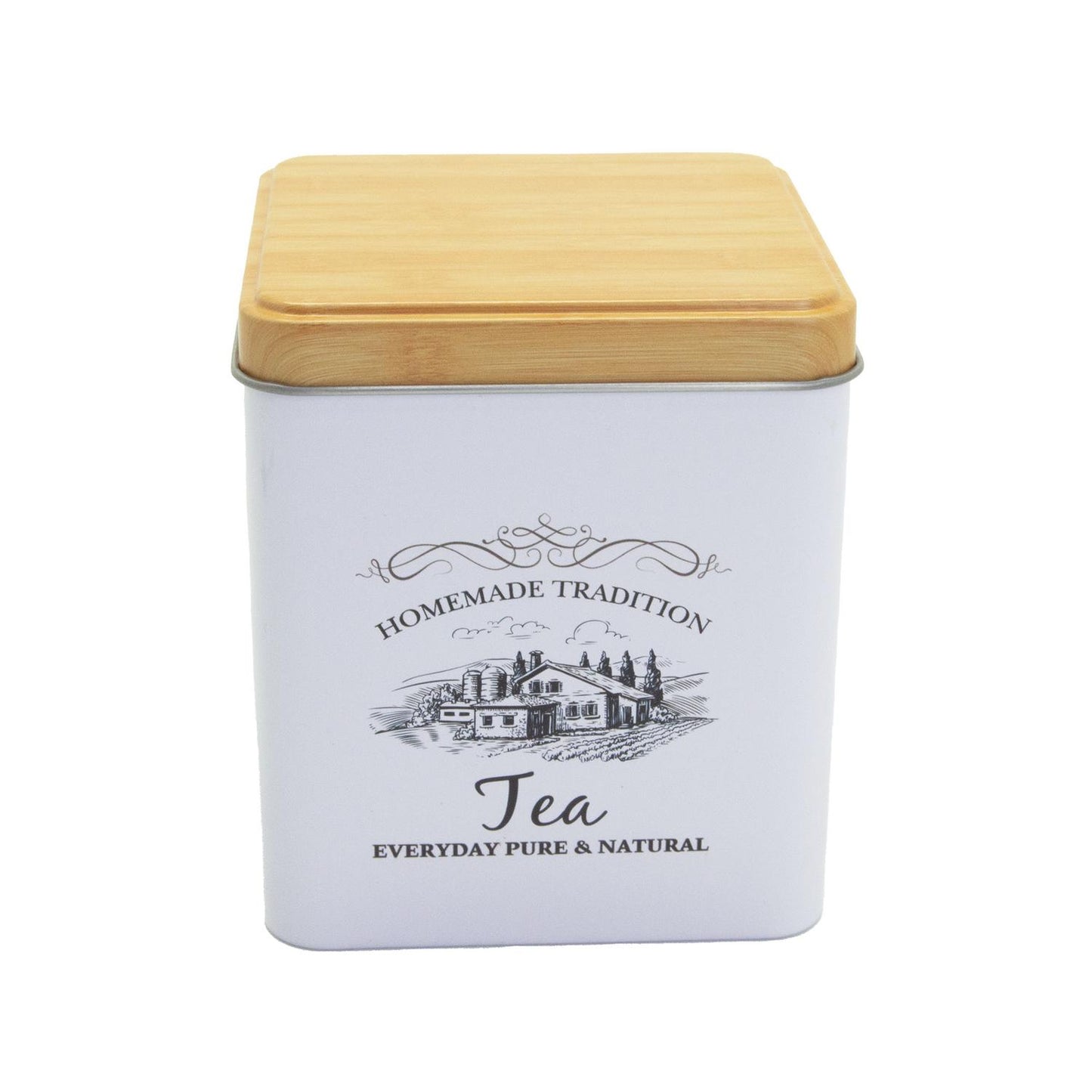 Recipiente de lata con tapa rectangular "Tea" 500 ml