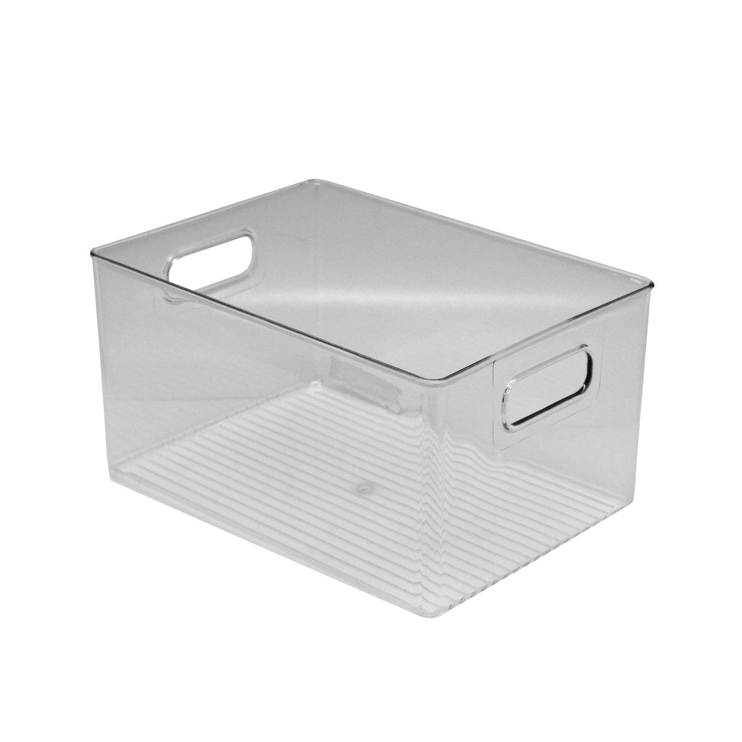 Caja organizadora transparente con asas laterales