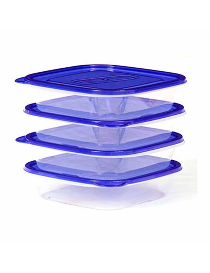Set de 4 recipientes de plástico con tapa 850ml