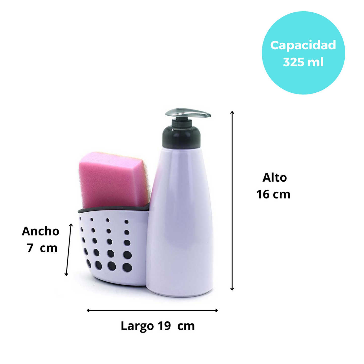 Dispensador de Jabón con Porta Esponja
