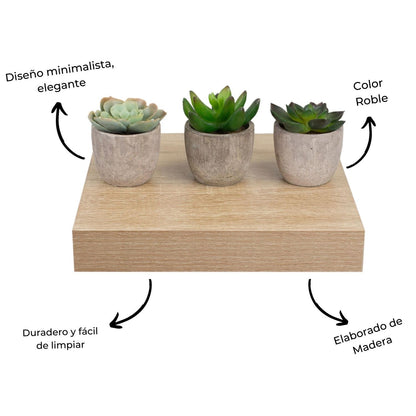 Repisa de Madera Flotante Minimalista Roble