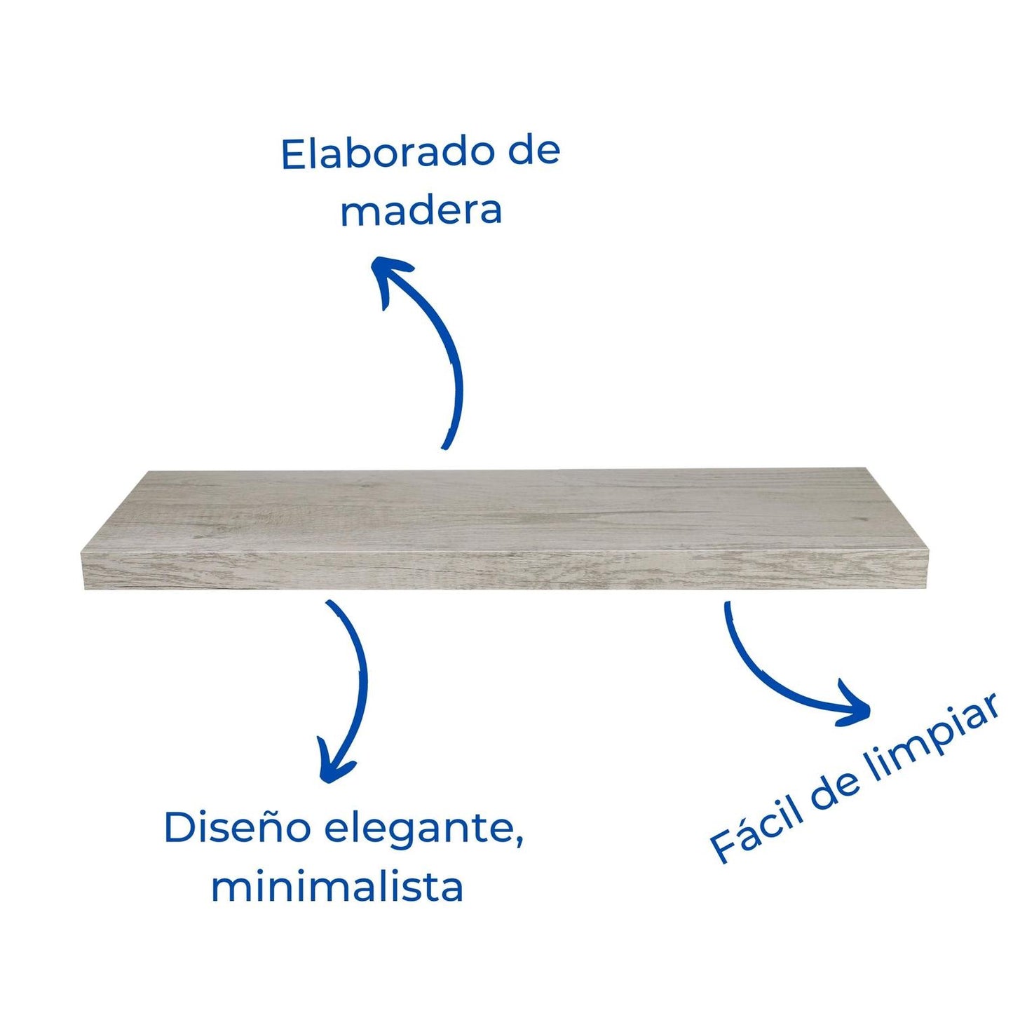 Repisa flotante minimalista Gris