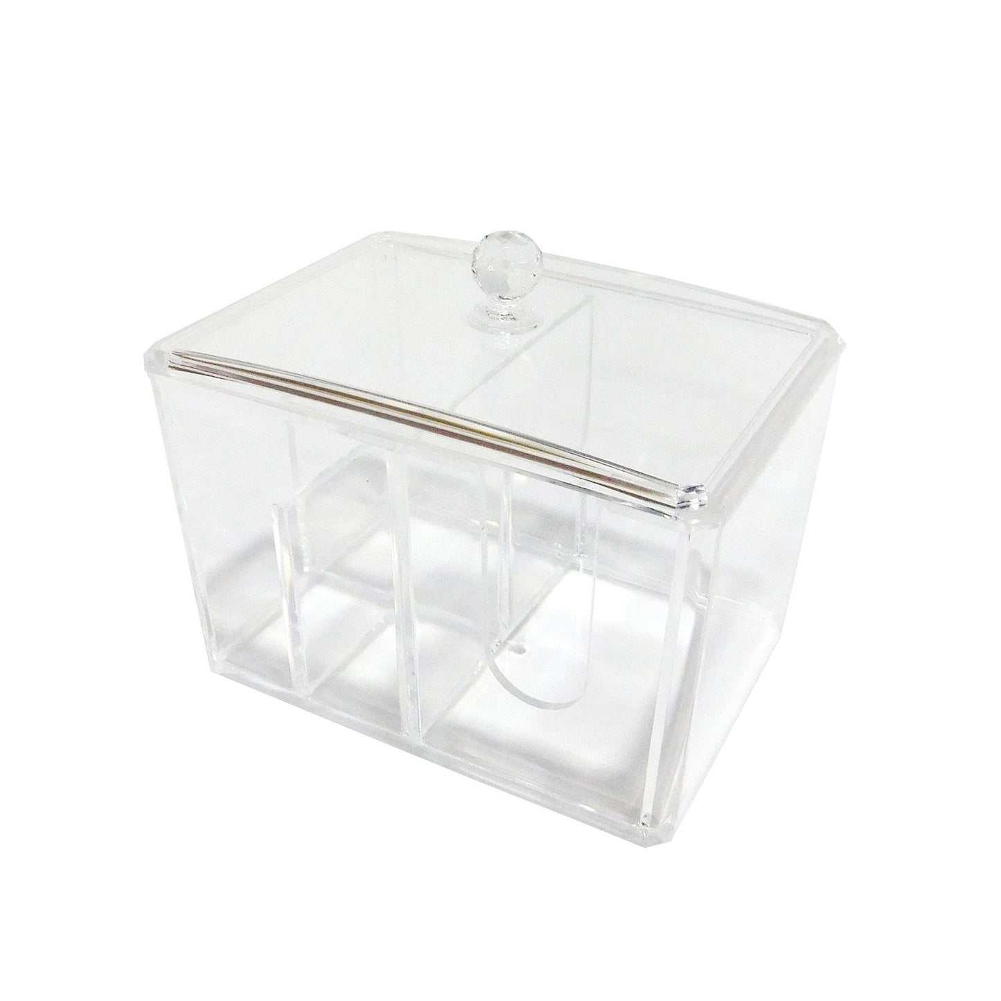 Caja de acrílico con tapa 4 divisiones