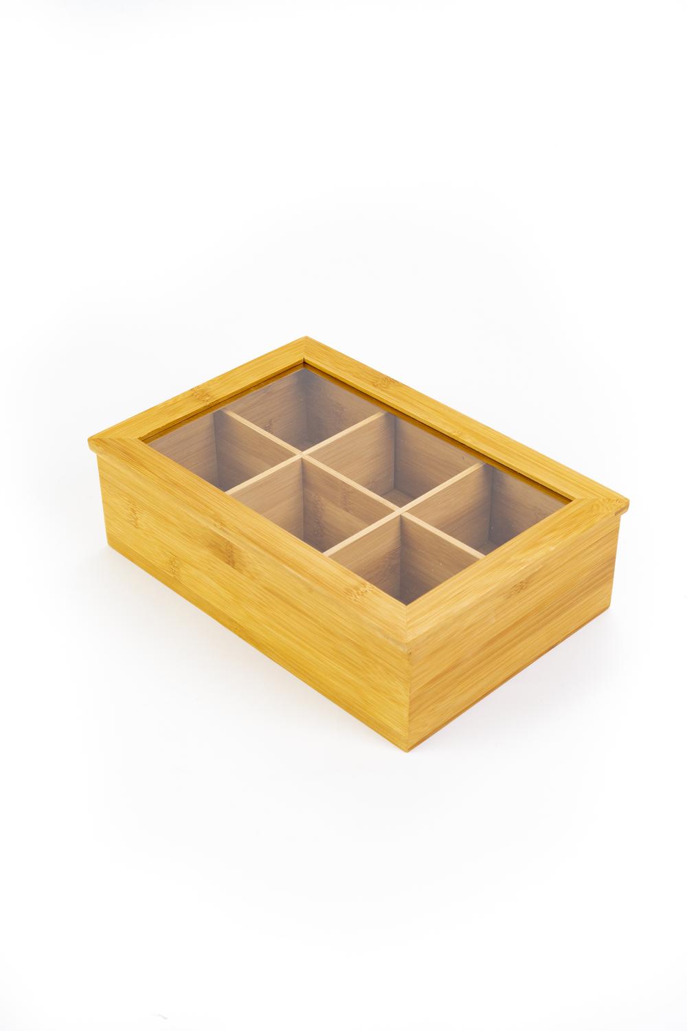 Caja de bambú organizadora de té