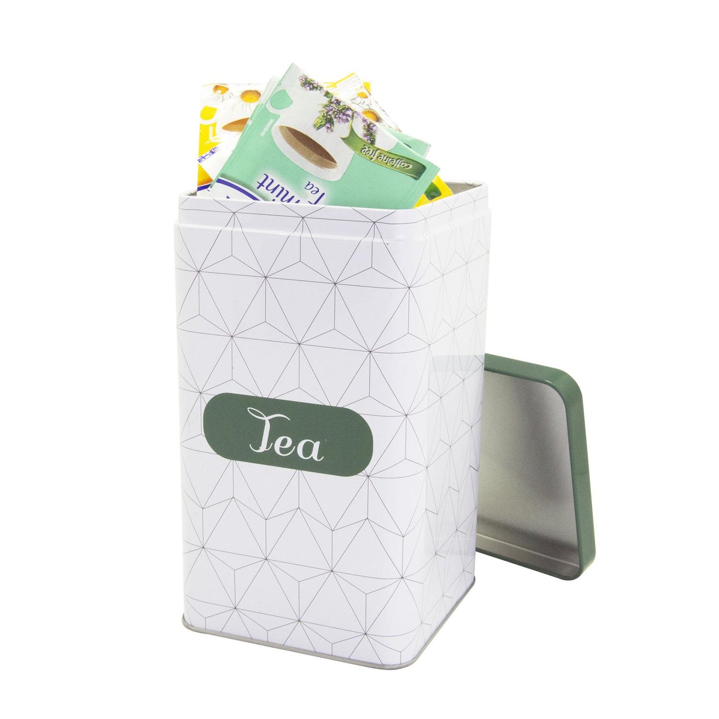 Recipiente de lata con tapa rectangular "Tea" 1 L