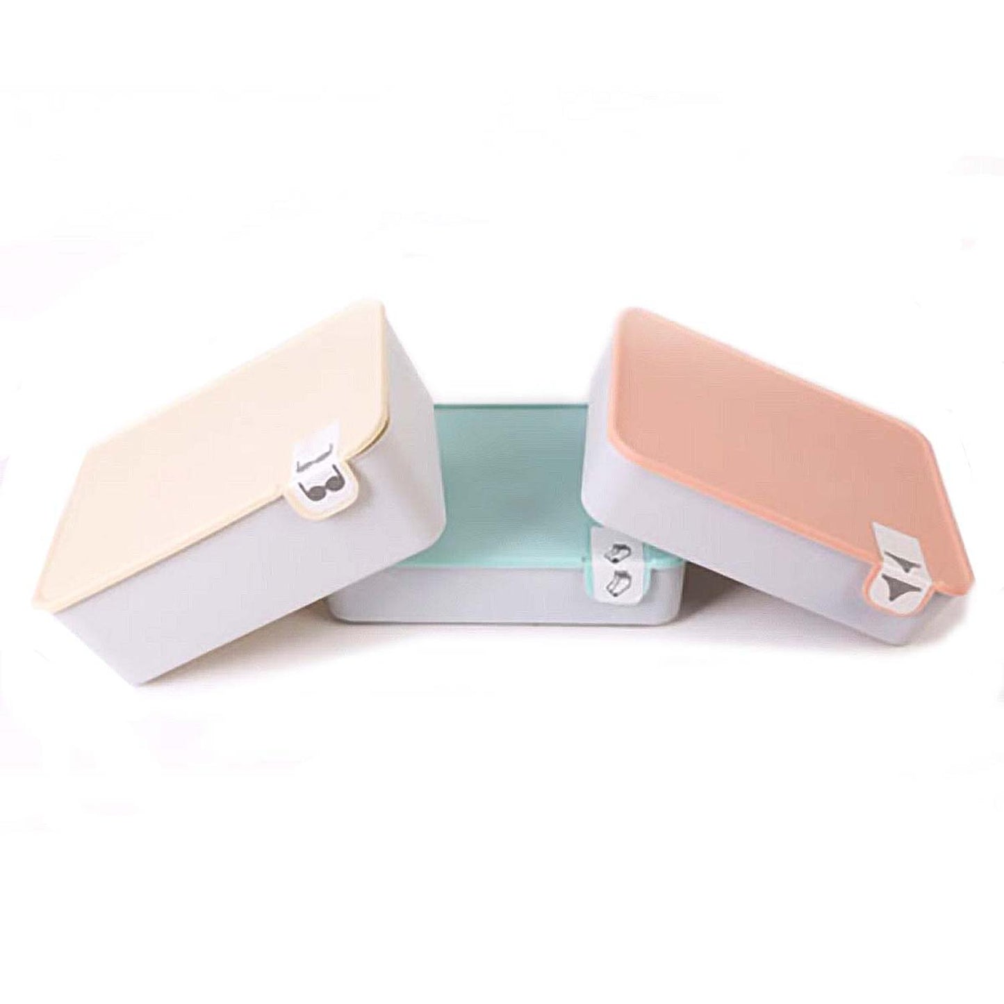 Set de 3 Cajas con tapa organizadoras para ropa interior